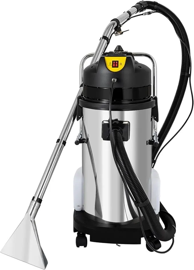 40L/11Gal Commercial Carpet Cleaning Machine 3 in 1 Carpet Extractor for Car Detailing, Commercial Stainless Steel Carpet Shampooer (Shipped in 2 Parcel)