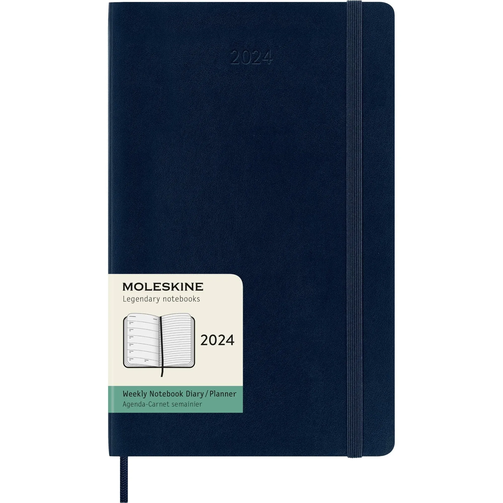 Moleskine Weekly Agenda with Space for Notes 12 Months 2024, Agenda 2024, Size L