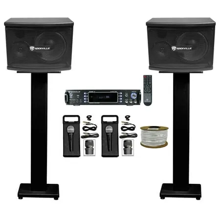 Rockville Kps65 6.5" Karaoke/Pro Speakers+Bluetooth Mics