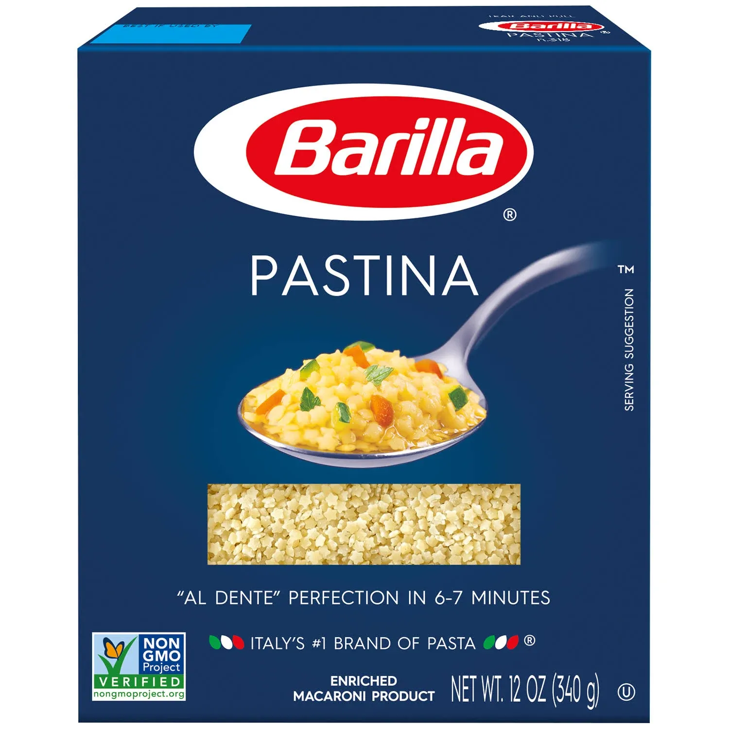 Pastina Pasta 12 oz. Box Pack of 16 Non-GMO Pasta Made with Durum Wheat