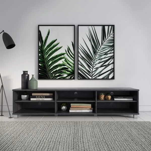 Hollywood Low Profile Modern TV Stand, for TV's up to 85" - Black