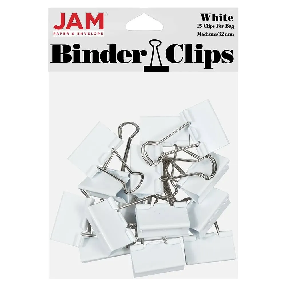 JAM Paper 1 1/4" 15pk Colorful Binder Clips - Medium