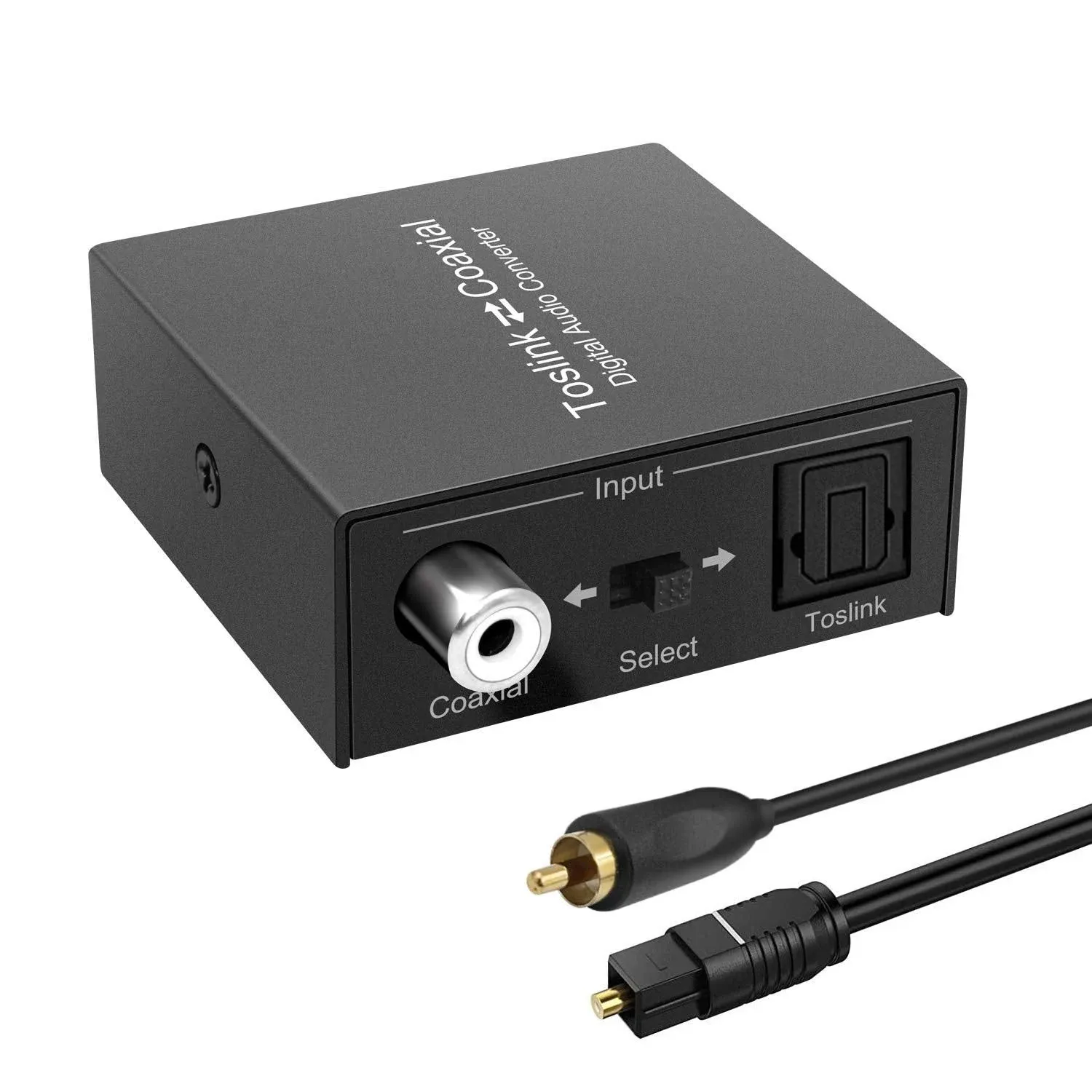 Optical to Coaxial or Coax to Optical Digital Audio Converter Bi-Directional Dig