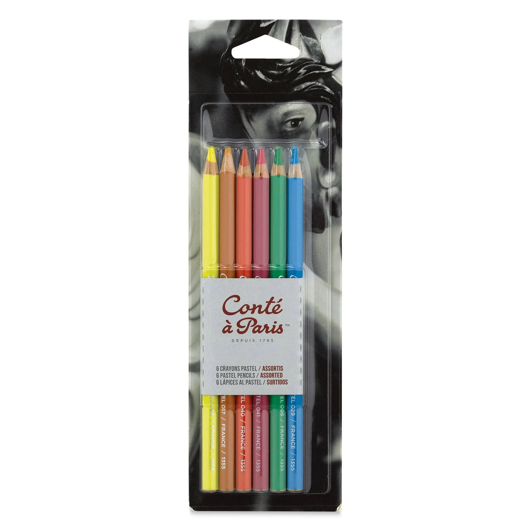 Conté Pastel Pencils Set of 6, Assorted Colors