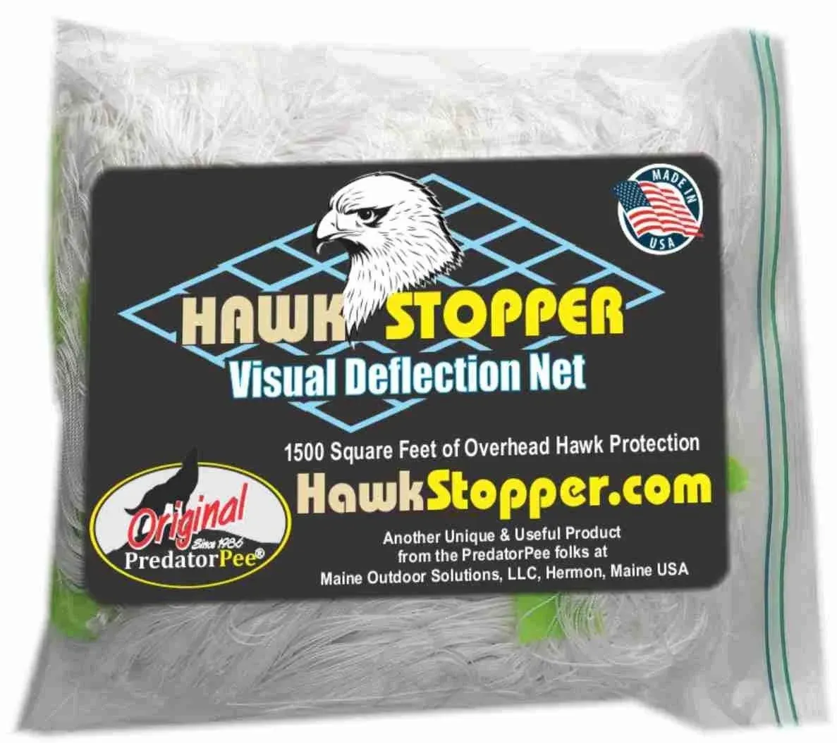 NEW Predator Pee Hawk Stopper Net HawkStopper, 1,500 Sq Ft Coverage, 20&#039; x 75&#039;