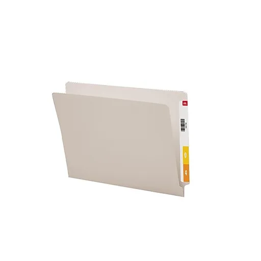 Smead™ Shelf-Master Reinforced End Tab Colored Folders, Straight Tabs, Letter Size, 0.75" Expansion, Gray, 100/Box