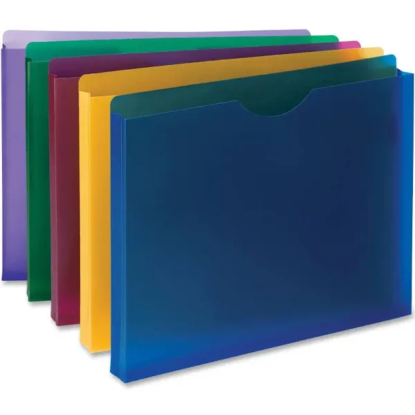 Smead Poly Expanding File Jacket, Straight-Cut Tab, 1” Expansion, Letter Size, Assorted Colors, 10 per Pack (89610)