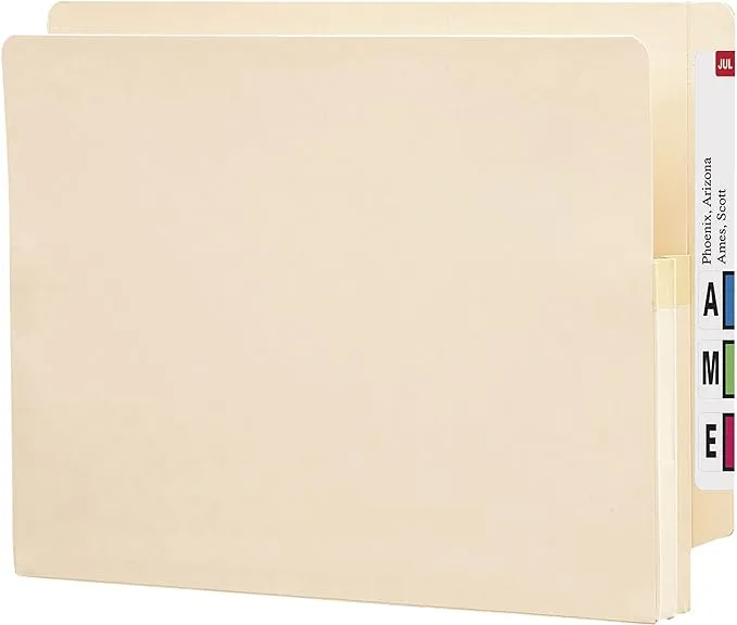 Smead End Tab File Pocket, Reinforced Straight-Cut Tab, 1-3/4" Expansion, Letter Size, Manila, 25 per Box (75114)