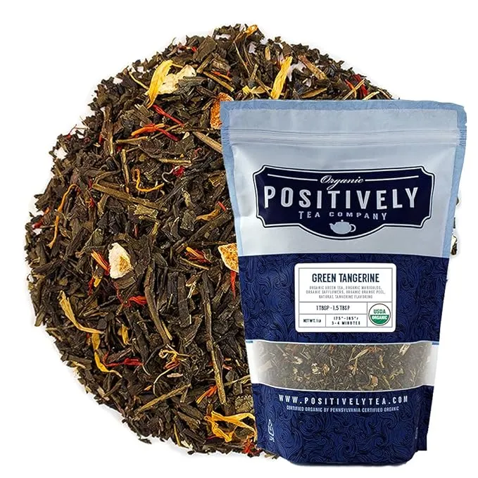 Organic Positively Tea Company, Green Tangerine, Green Tea, Loose Leaf, 16 OunceOrganic Positively Tea Company, Green Tangerine, Green Tea, Loose Leaf, 16 Ounce