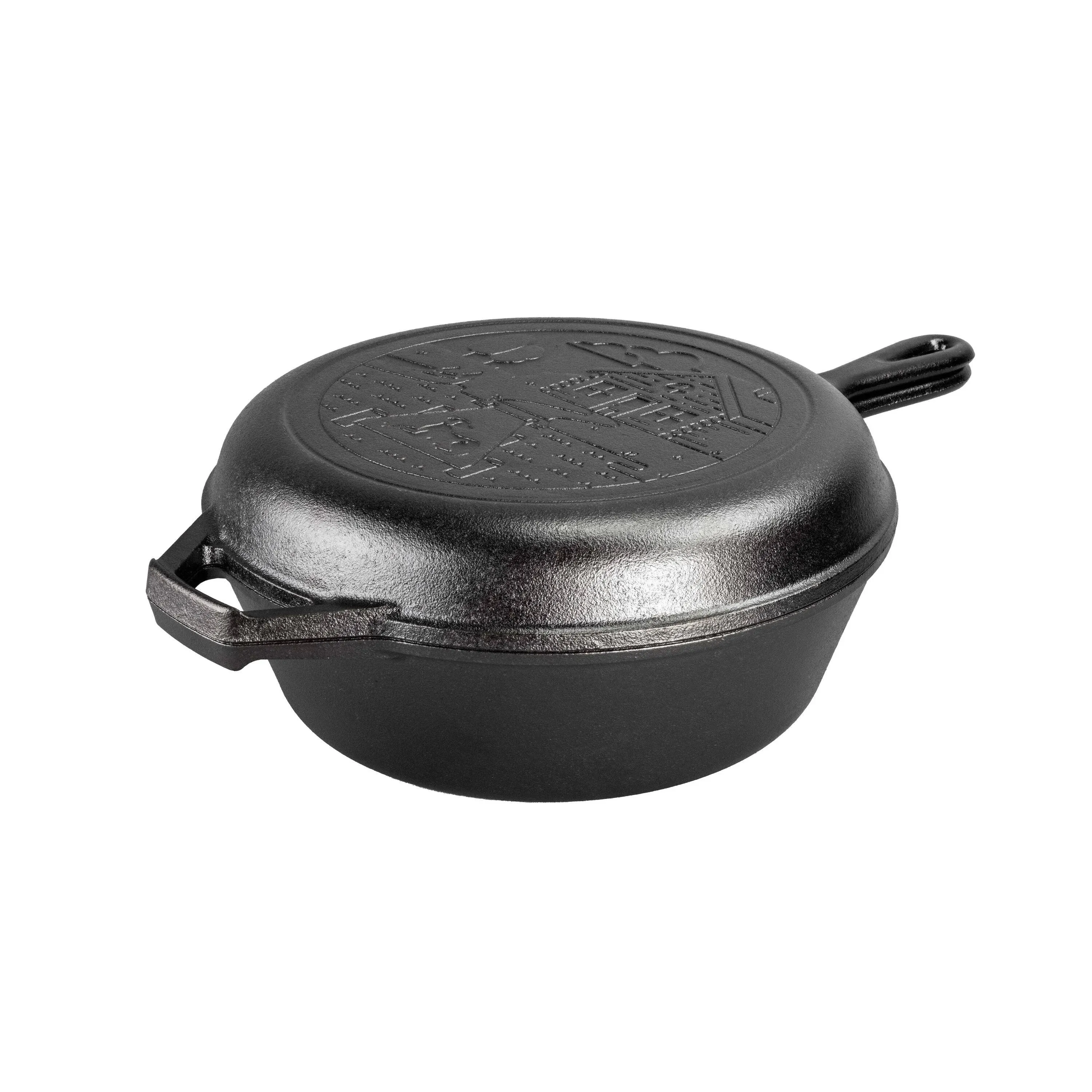 Cast Iron Wanderlust Series, Cabin Combo Cooker, 3.2 Quart​ Black