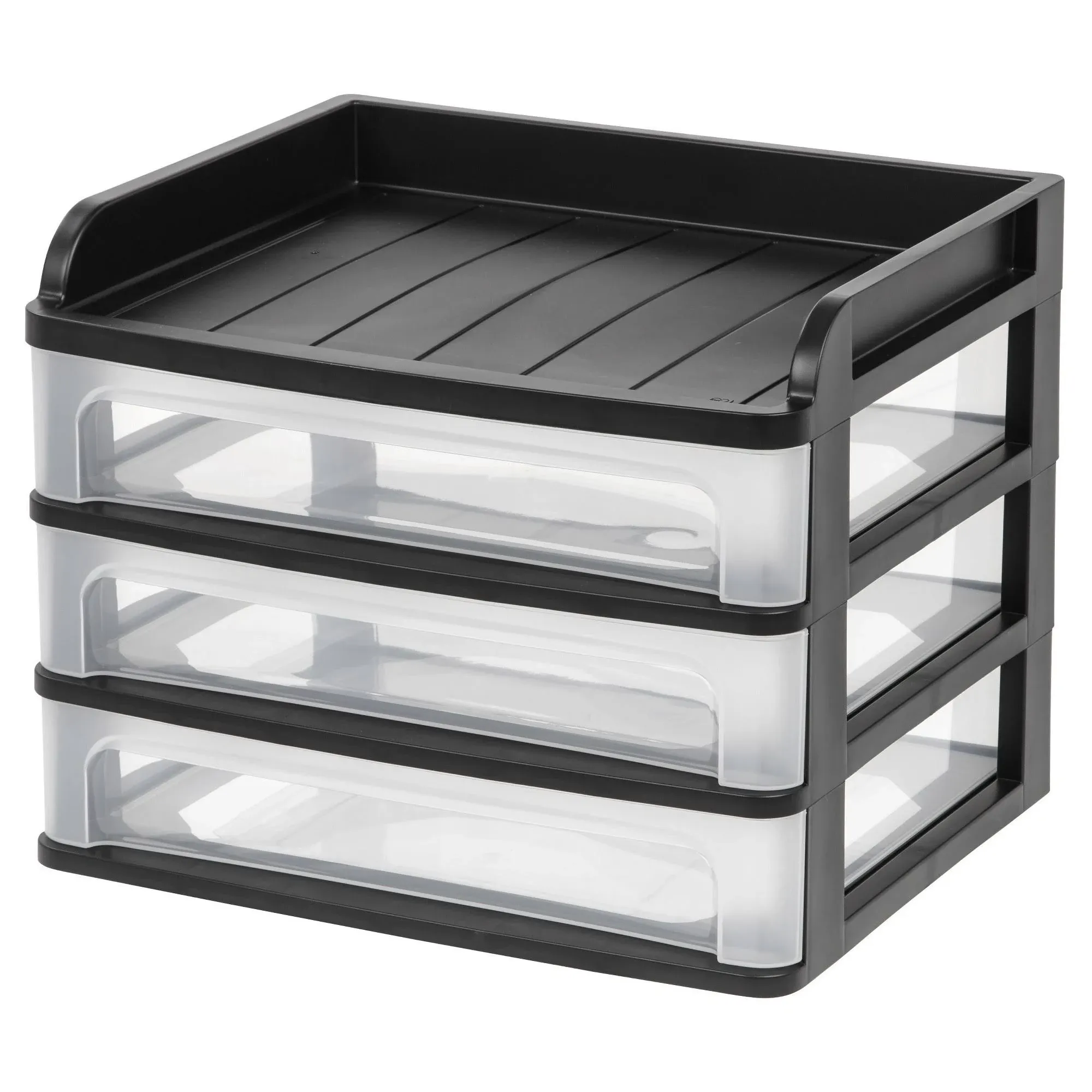 IRIS USA Medium Desktop Drawer System, 1 Pack, Black