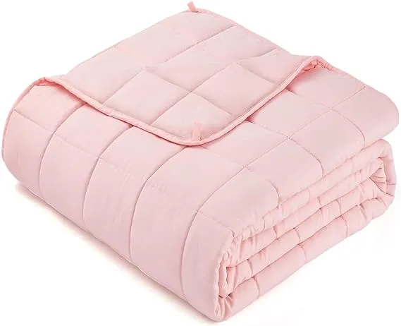 Teler Weighted Blanket for Adults 20 lbs，60" x 80"， Pink Cooling Heavy Blanket for Sleeping，Queen Size