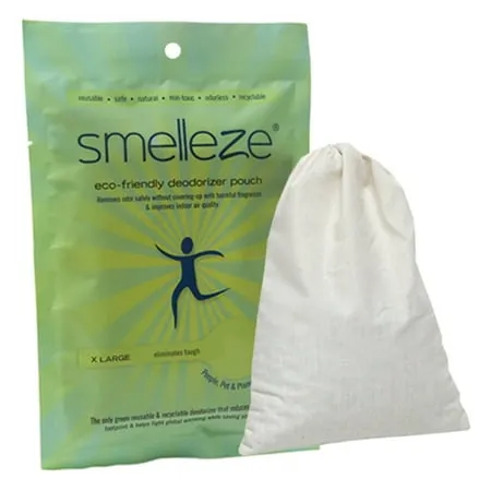 SMELLEZE Reusable Mothball Smell Removal Deodorizer Pouch: Rids Chemical Odor Without Scents in 150 Sq. Ft.