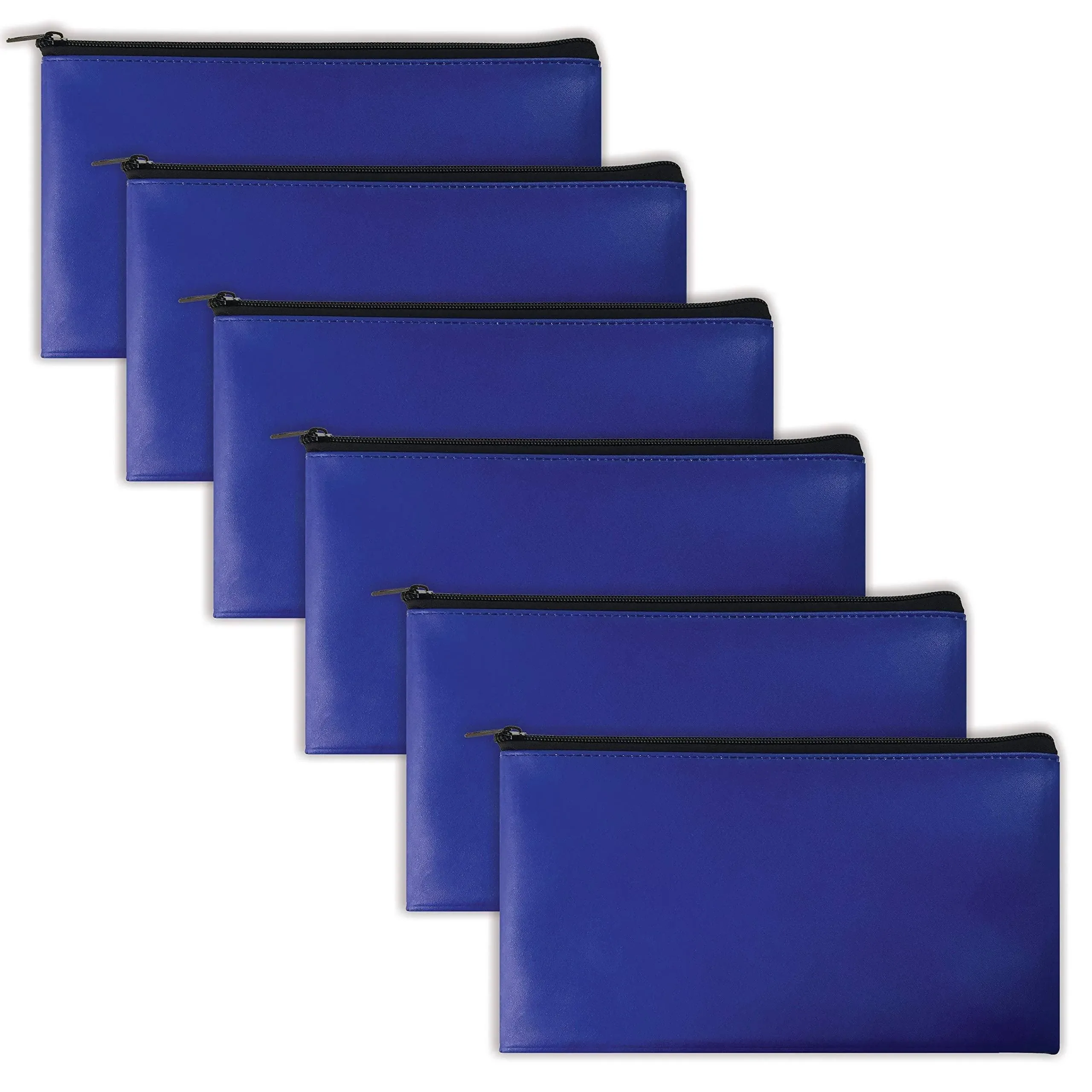 Better Office Security Bank Deposit Bag, 1-Compartment, Blue, 6/Pack (24006-6PK)