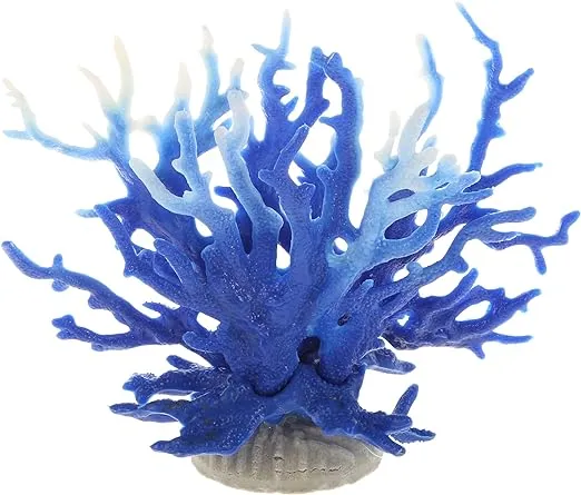 VOCOSTE Coral Reef Decor, Mini Faux Coral Decor for Aquarium Decorations, Blue White,6.5"x5.83"