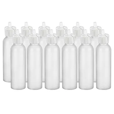 MoYo Natural Labs 2 oz Squirt Bottles Squeezable Empty Travel Containers BPA Free HDPE Plastic for Essential Oils and Liquids Toiletry/Cosmetic Bottles (Pack of 12 Translucent White)