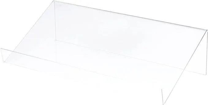 Plymor Clear Acrylic Slightly Elevated Book Display Stand with 2" Ledge