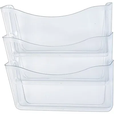 Rubbermaid 1-Pocket Wall Letter Size Wall File, Clear, 3/Set (RUB65976)