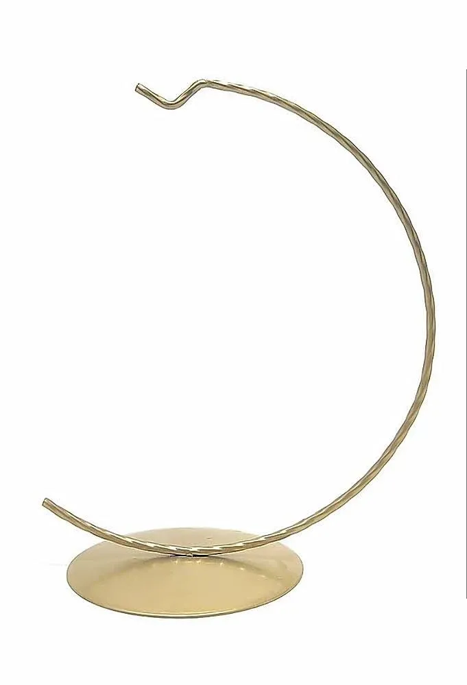 Ornament Display Stand Holder Christmas Round Hanger Hook 120mm 6-inch Tall Gold