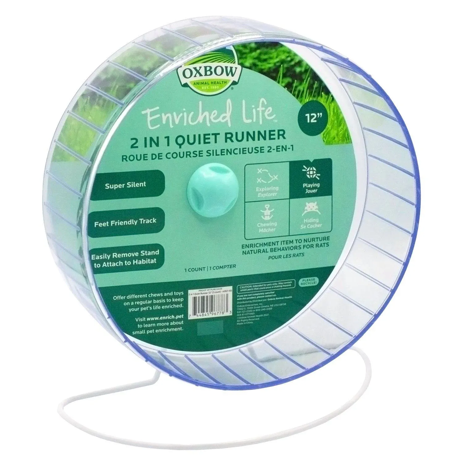 Enriched Life Small Pet 2 in 1 Quiet Runner Exercise Wheel