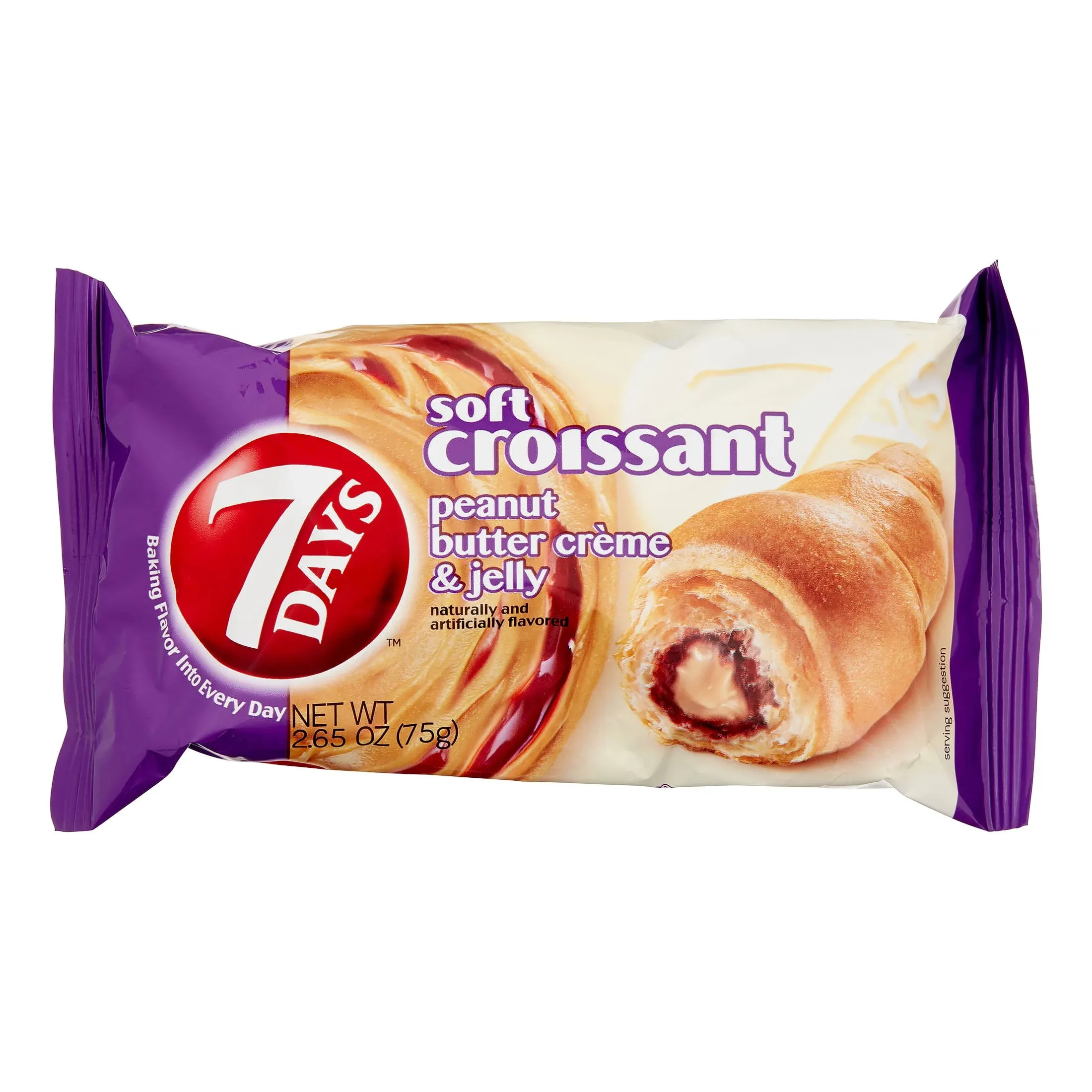 7Days Soft Croissant, Peanut Butter Jelly Filling, On The Go PB&amp;J Lunch, Non-GMO