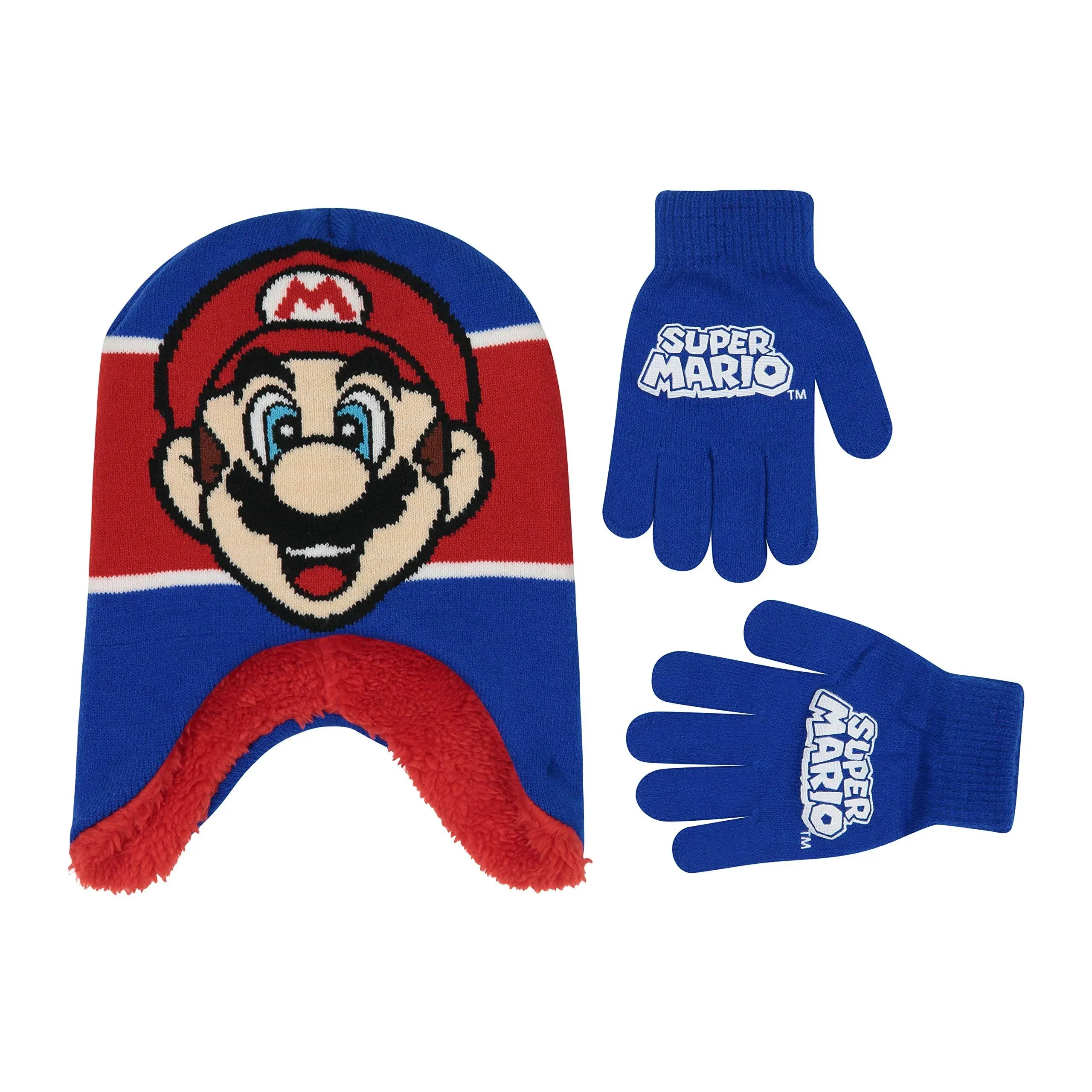 Super Mario Beanie Hat with Gloves New