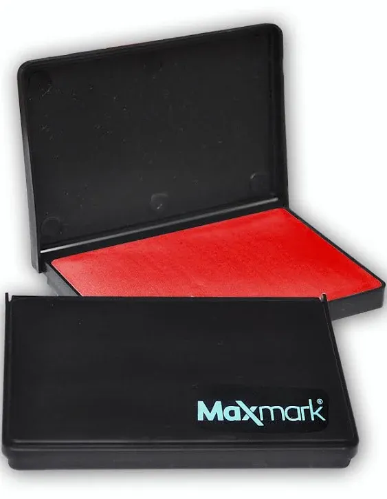 MaxMark Large Crimson Red Stamp Pad - 2-3/4 by 4-1/4 - Premium Felt Pad