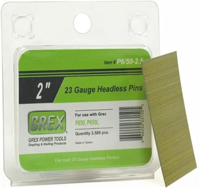 Grex P6/50-2.5 23 Gauge 2-Inch Headless Pins