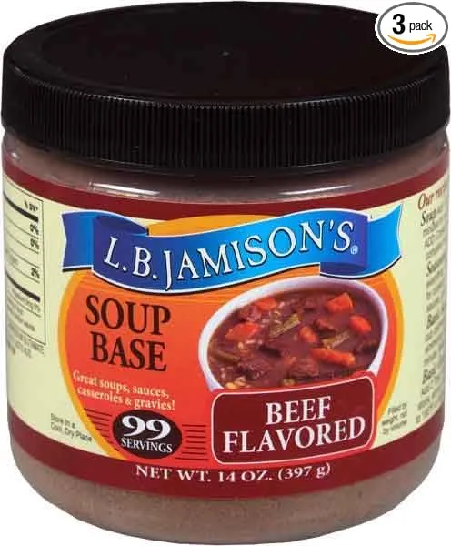 L.B. Jamison's Beef Flavored Soup Base, 3-Pack 14 oz. Jars