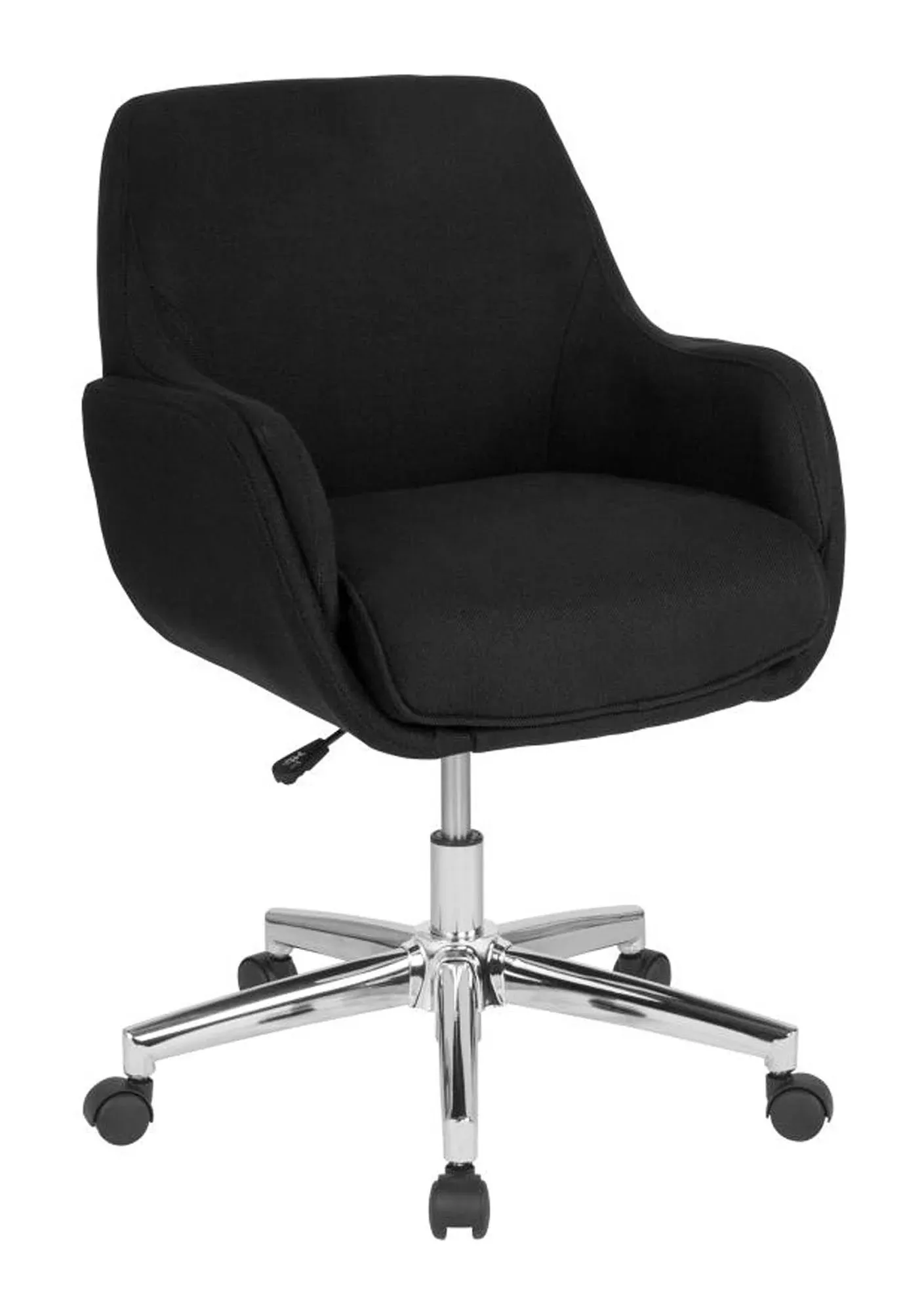 Rochelle Home and Office Upholstered Mid-Back Chair in Black Fabric