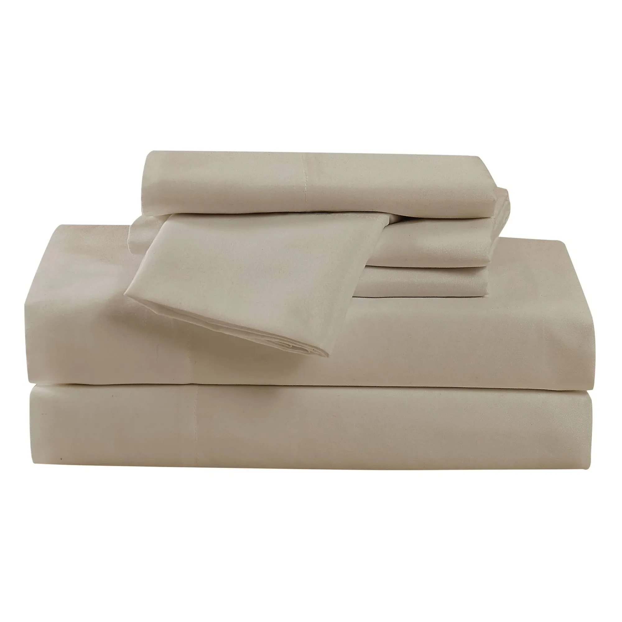 CANNON 6 Piece Sheet and Pillowcase Set Heritage Collection, Easy Care Microfiber - Full - Khaki