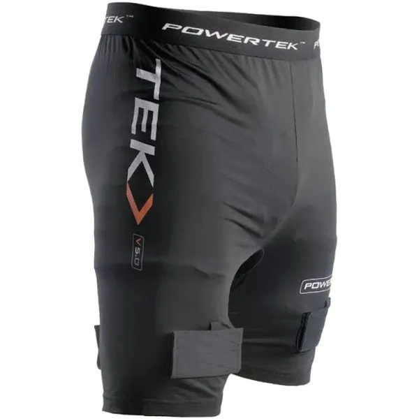 PowerTek JUNIOR BOY&#039;S Compression Fit Ice Hockey Jock Shorts, Cup &amp; Sock Tabs