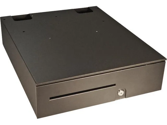 APG Series 100 Heavy Duty Cash Drawer, 16" x 16", Adjustable Dual Media Slots, Multipro 12V, Fixed 5x5 Till, Requires Cable, Black - T420-BL1616