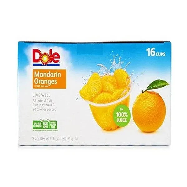 Dole Mandarin Oranges - 16 pack, 4 oz cups