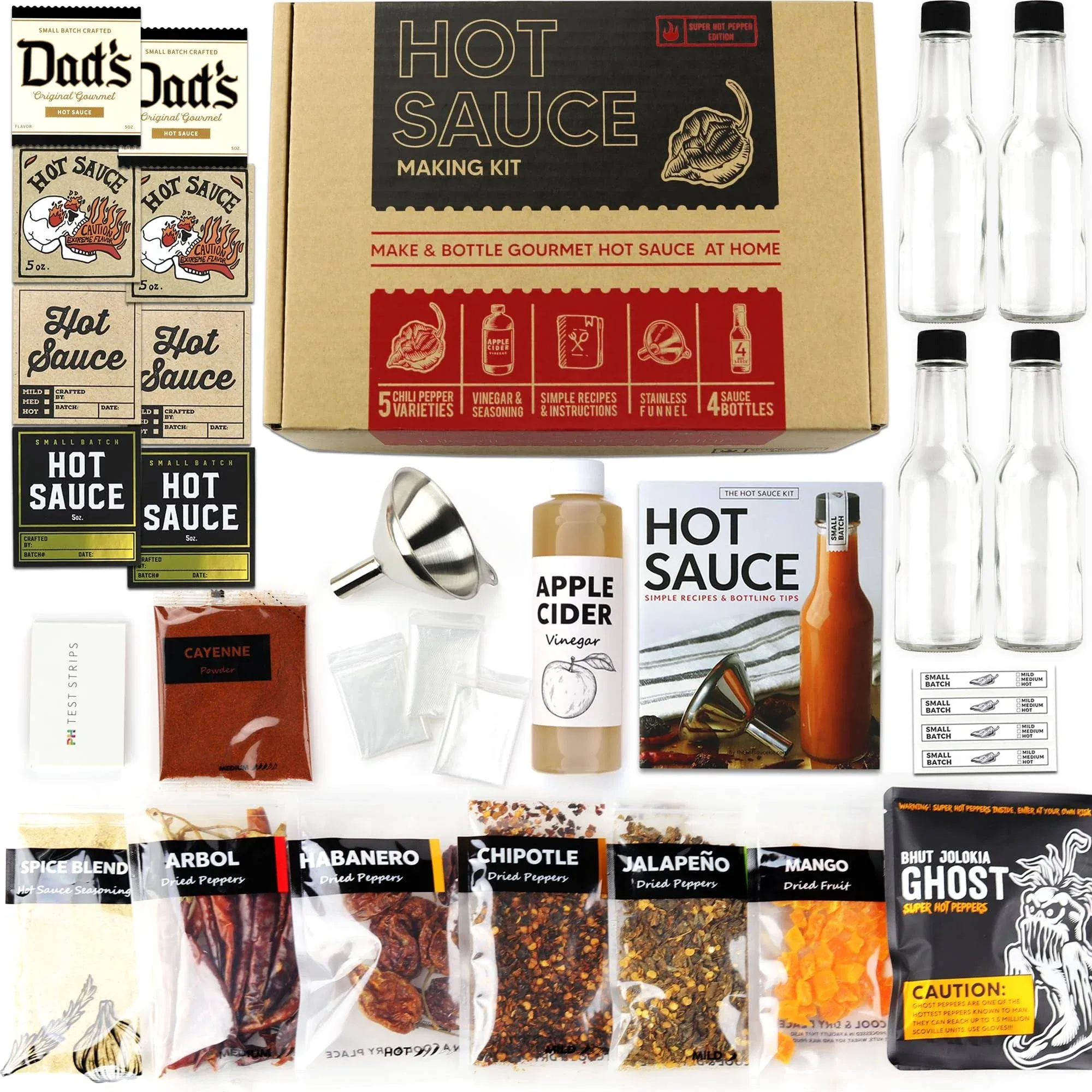 Ultimate Edition Hot Sauce Making Kit, 6 Varieties of Peppers, Ghost Pepper ...