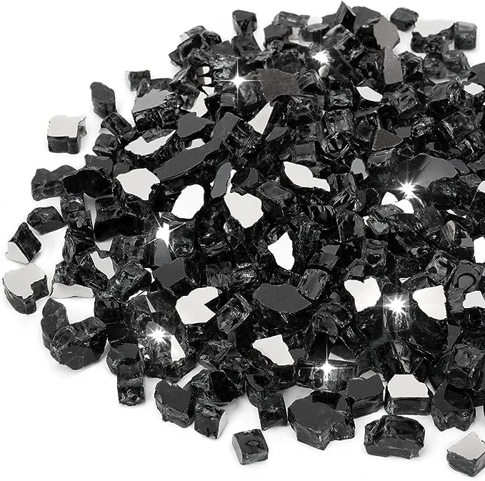 Stanbroil 10-Pound 1/4 inch Fire Glass for Fireplace Fire Pit Onyx Black Reflective