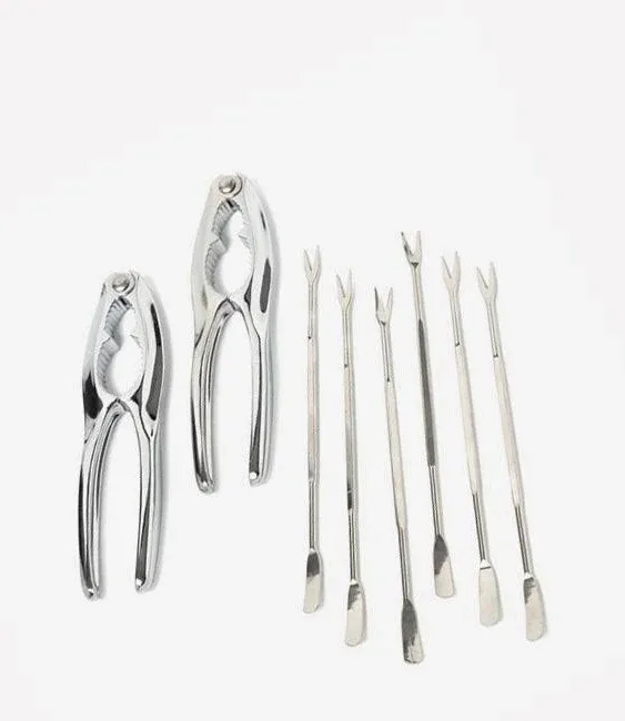 Fox Run 1108 Stainless Steel Seafood Cracker and Pick Tool Set