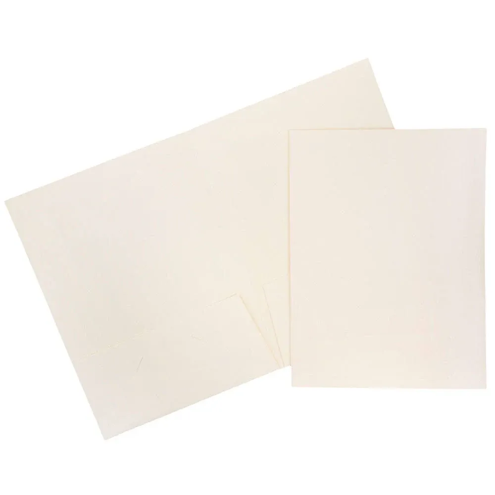 JAM Paper 2-Pocket Textured Linen Business Folders, 6ct.