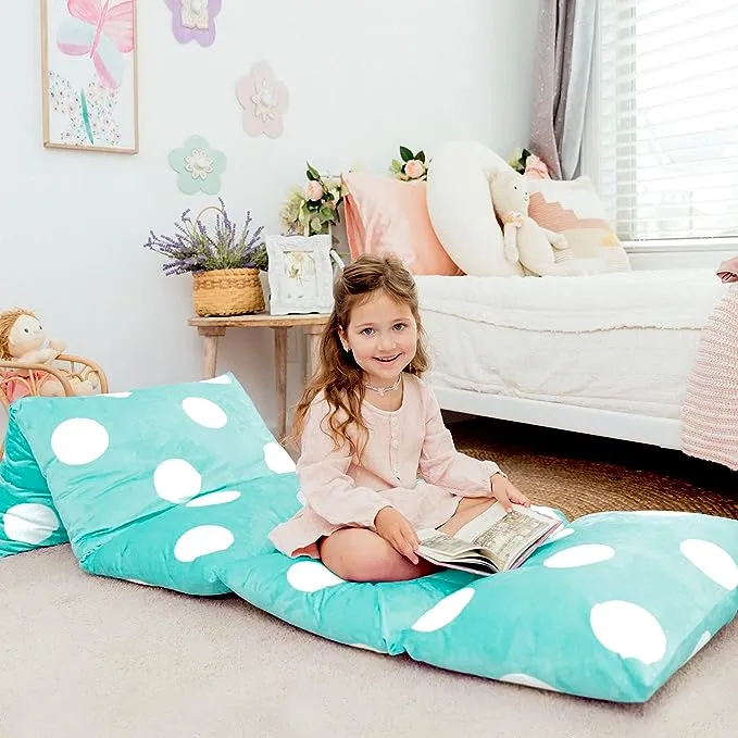 Butterfly Craze Floor Pillow Bed Lounger Cover, Cozy & Stylish Seating Solution for Kids & Adults, Recliner Floor Cushion for Ultimate Comfort, Holds 5 Pillows, Cover Only, Navy Stars, Queen