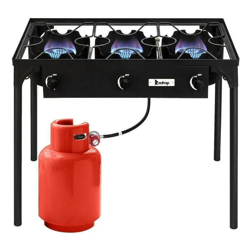 225000 BTU Propane Stove 3 Burner Gas Outdoor Portable Camping Party BBQ Grill