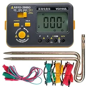 VC4105A Earth Resistance Tester Digital Grounding Resistance Meter 20/200/2000Ω 