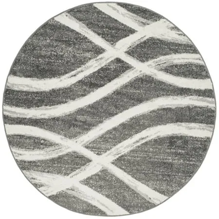 Safavieh 6' x 6' Round Adirondack ADR125R Charcoal / Ivory Rug