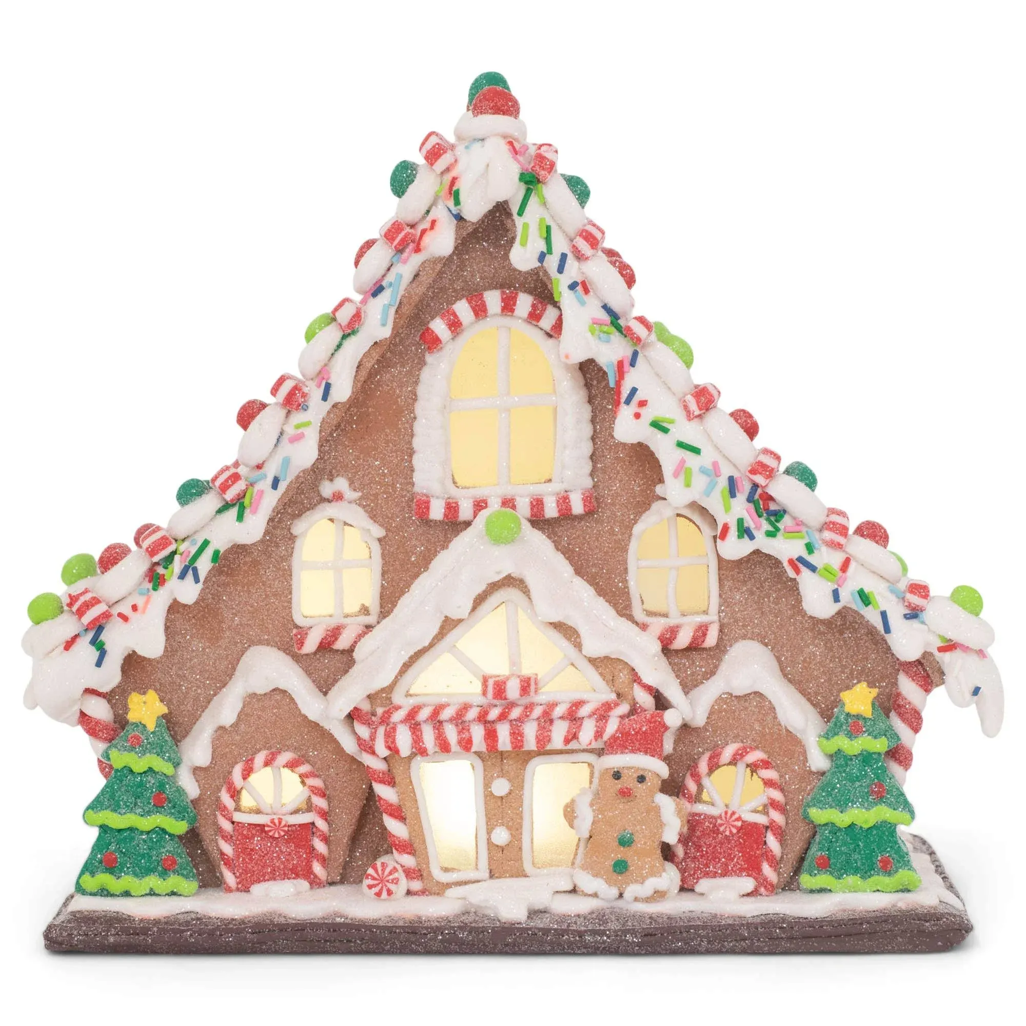  Kringle Candy Co. 11.5&#034; Gingerbread Lighted Lodge 