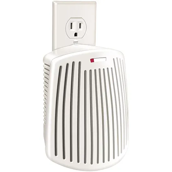 Hamilton Beach TrueAir Plug-Mount Air Freshener Odor Eliminator for Common Household-Tobacco, Pet, Bathroom & Trash, On/Off Fan, with Carbon Filter + Green Meadow Cartridge, White (04530GM)