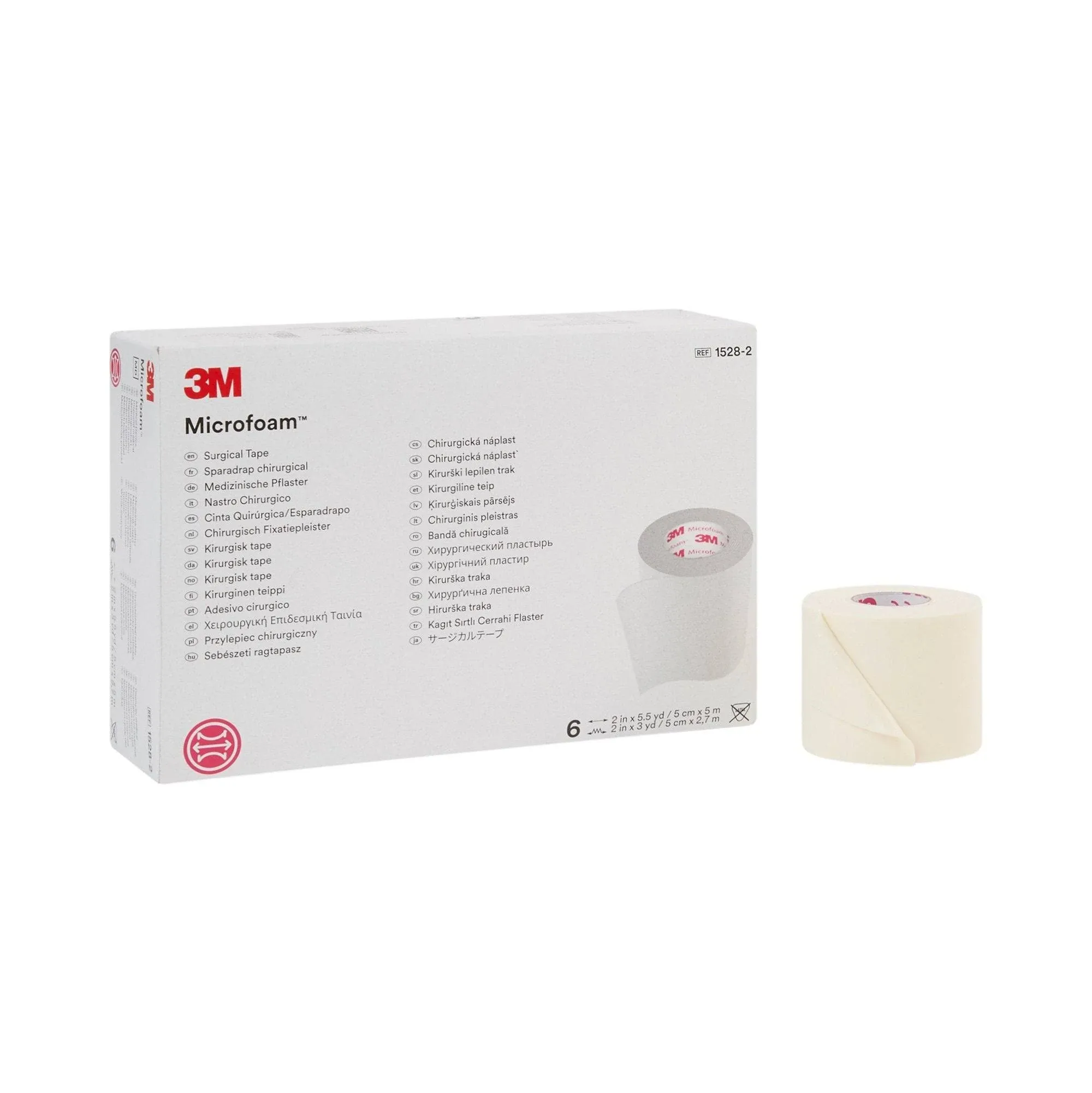 3M Microfoam Surgical Tape, 1 inch x 5-1/2 Yard / Box of 12