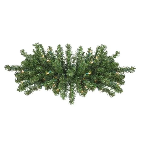 Pre-Lit Canadian Pine Artificial Christmas Swag - 32" - Clear Lights - Bed Bath & Beyond - 23122387