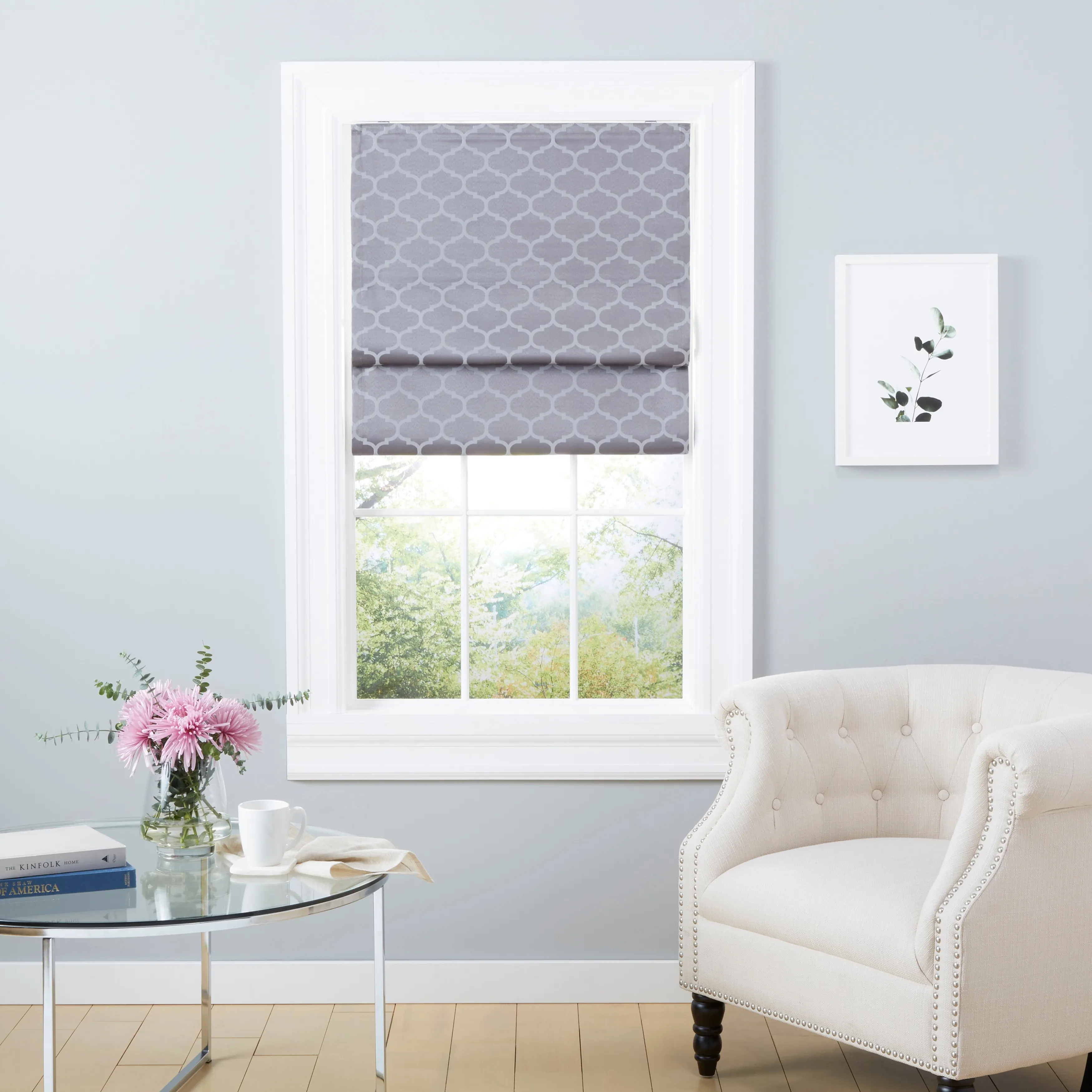 ATI Home Montague Trellis Total Blackout Roman Shade.