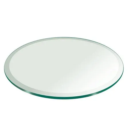 Fab Glass and Mirror 19" inch Round Glass Table Top 3/8" Thick Tempered Beveled Edge 19RT10THBETE