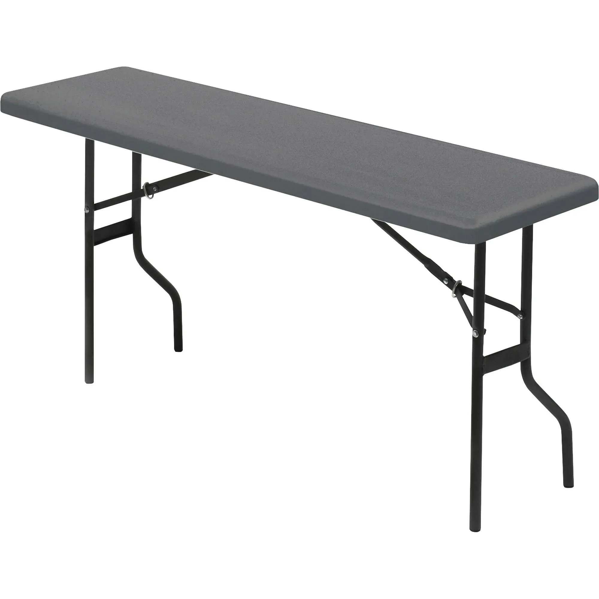 IndestrucTable TOO 1200 Series Foldlng Table, Rectangle Top, Contemporary Style, 250 lb Capacity, 60" Table Top Length x 18" Table Top Width, 29" Height, Charcoal, Powder Coated