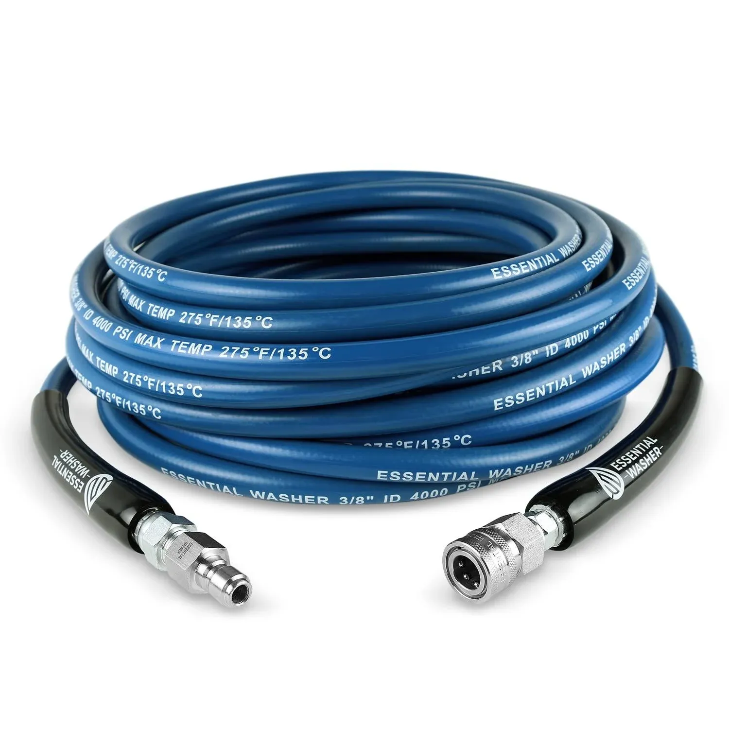 Essential Washer 3/8 50 ft Pressure Washer Hose 50 ft - Power Washer Hose 50 ft ...